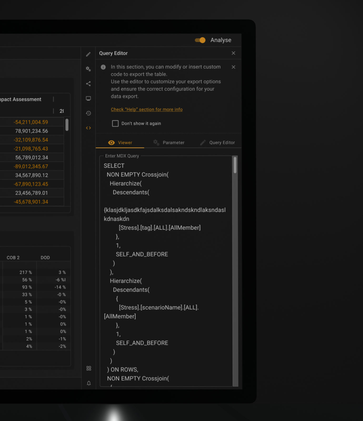 Query editor open in a tab beside the table it rewrites