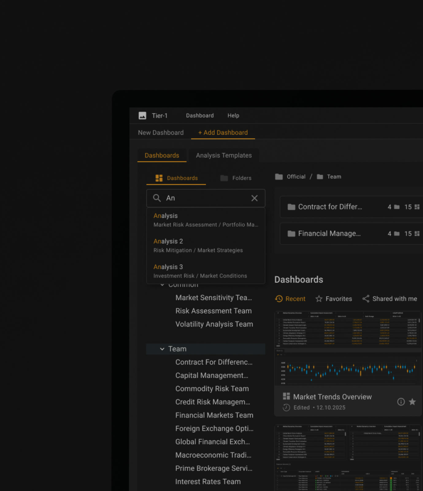 Search results carrying the full path to each destination