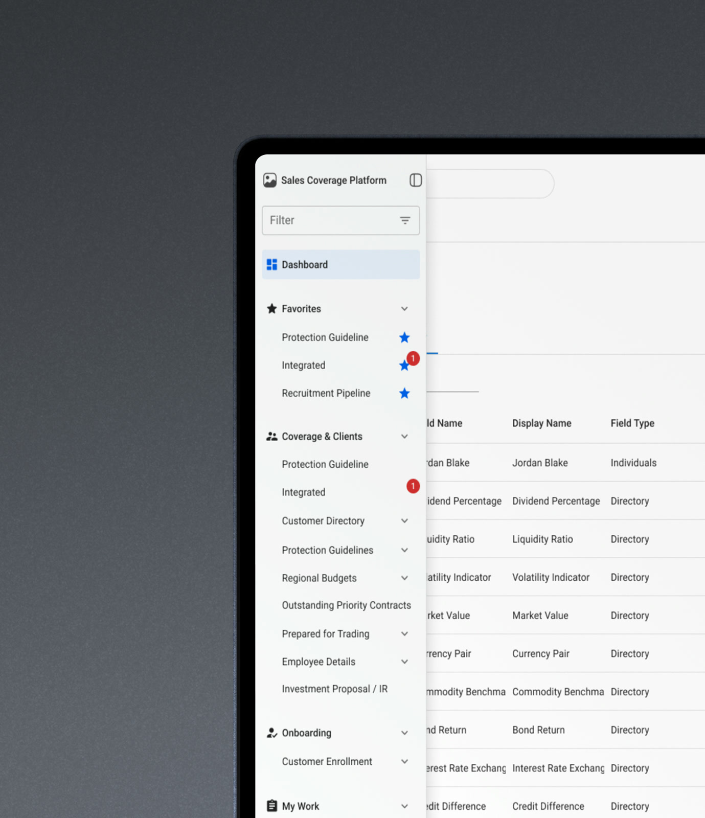 Navigation hidden, revealed from the left screen edge